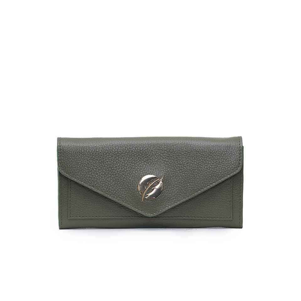 Long Flap Purse - Olive